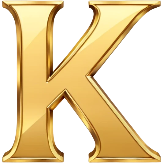 La lettre K en or emoji
