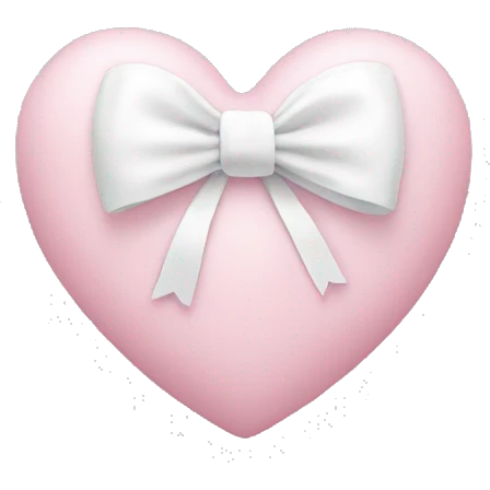 Pastel pink heart with white bow emoji