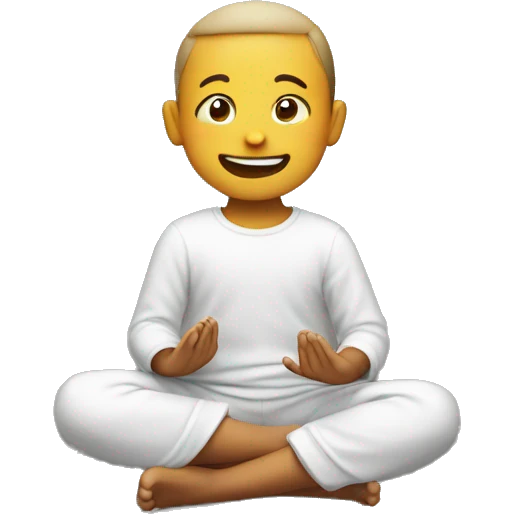 happy kid meditating emoji