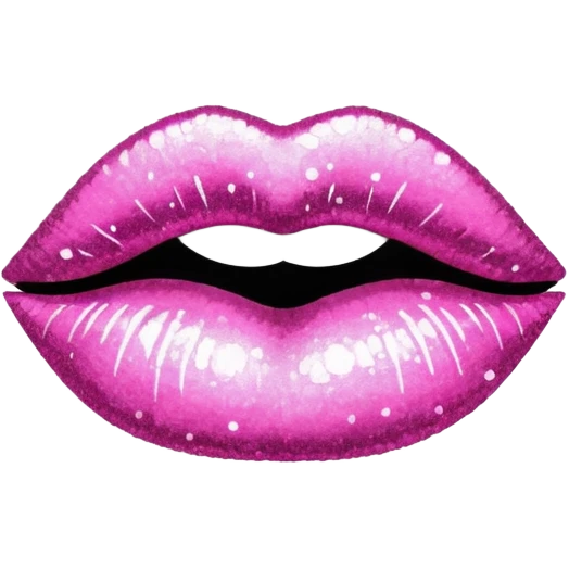 glitter pink mark of lipstick kiss emoji