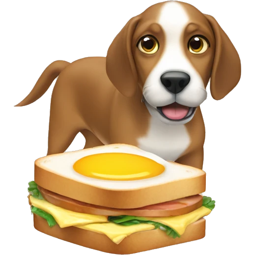 dog eating egg sandwitch emoji