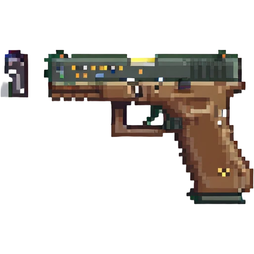 Glock 17 handgun, simple and clear emoji