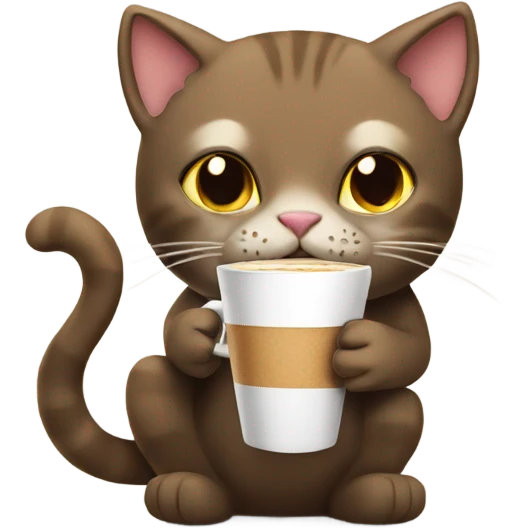 Cat drinking coffee  emoji