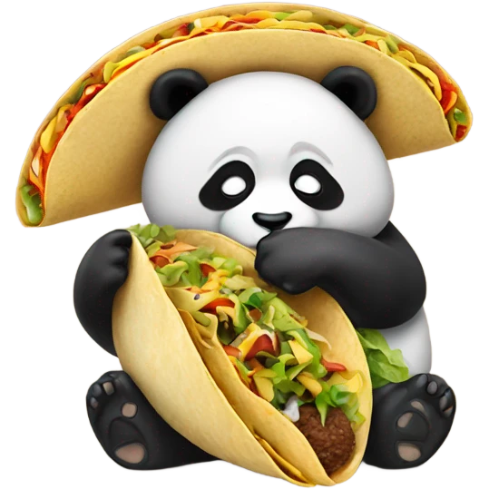 Panda dreaming of taco emoji