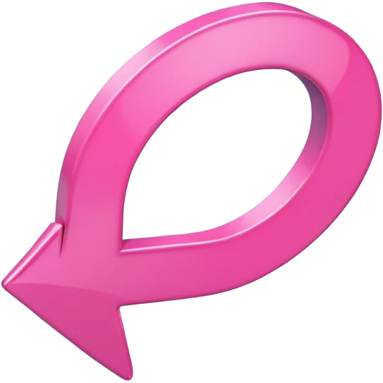Pink curved go back arrow emoji