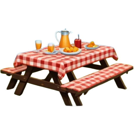 Fall picnic on a lake scenery  emoji