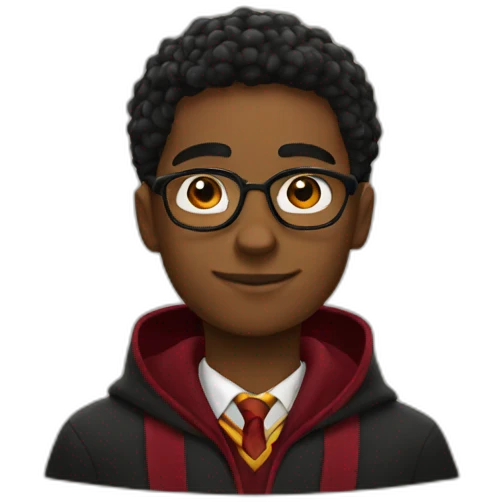 black gryffindor student emoji