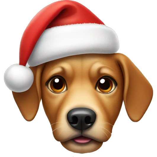 Dog wearing Santa hat emoji