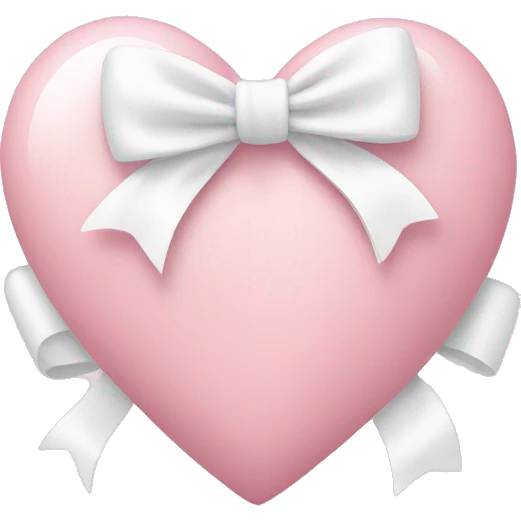 Pastel pink heart with white bow emoji