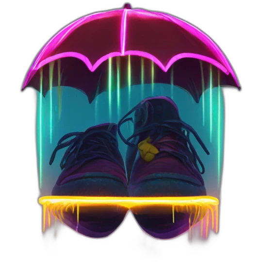 Juicy booty neon sign style man rain emoji