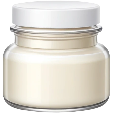 Skincare cream jar with safety seal emoji