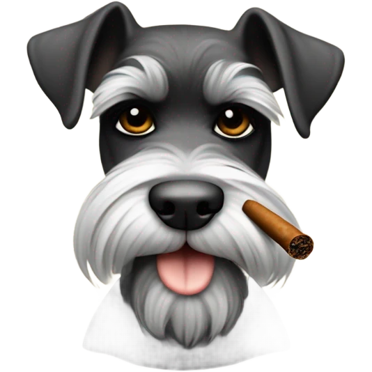 Miniature Schnauzer smoking cigar emoji