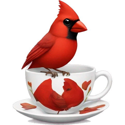 cardinal with a teacup emoji