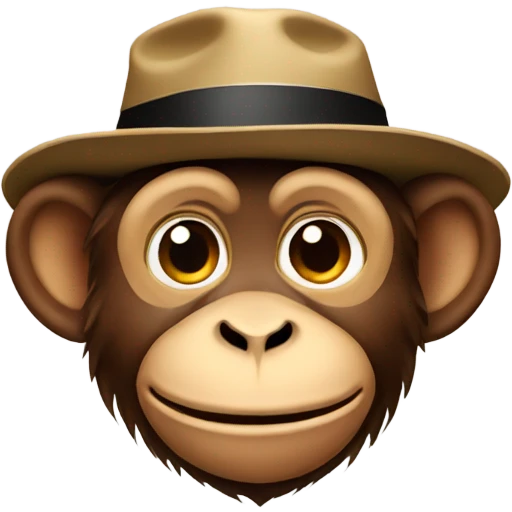 Monkey with hat emoji