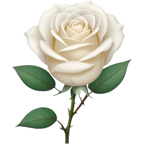 white rose, without green leaves, just flower emoji