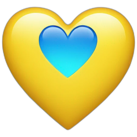 Yellow and blue heart emoji