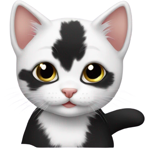 black and white kitten emoji