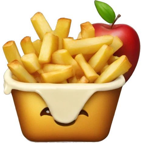 Poutine eat a apple emoji
