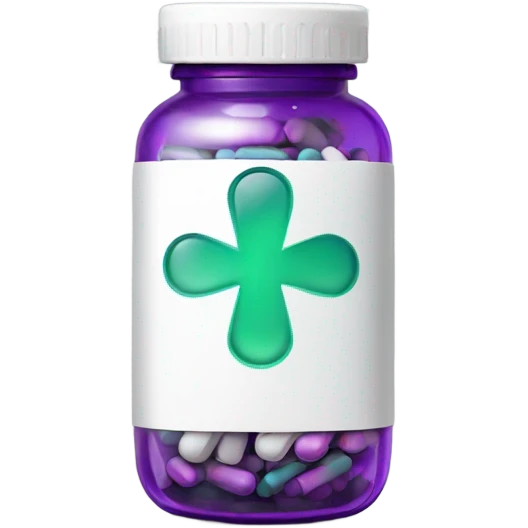 Pill bottle with "Rx" symbol emoji