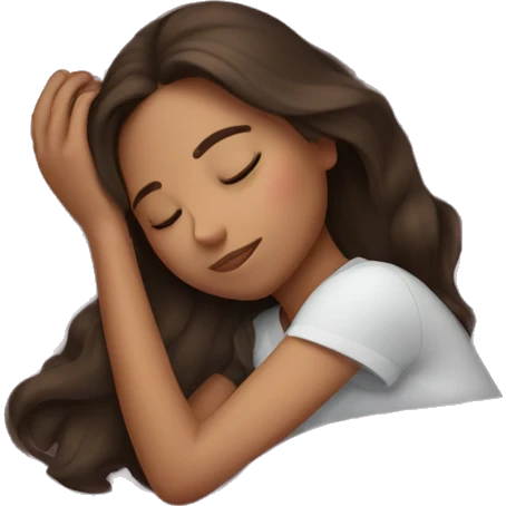 Brunette girl sleeping emoji