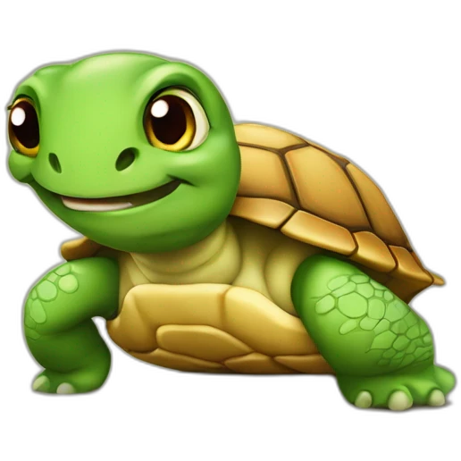 Une tortue sur un chat emoji