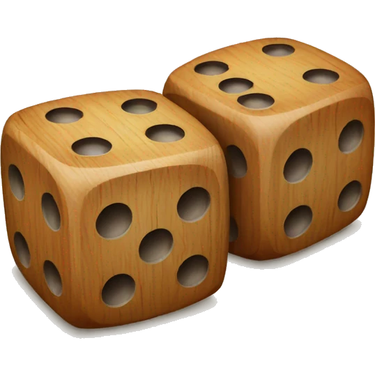 double wooden dice emoji