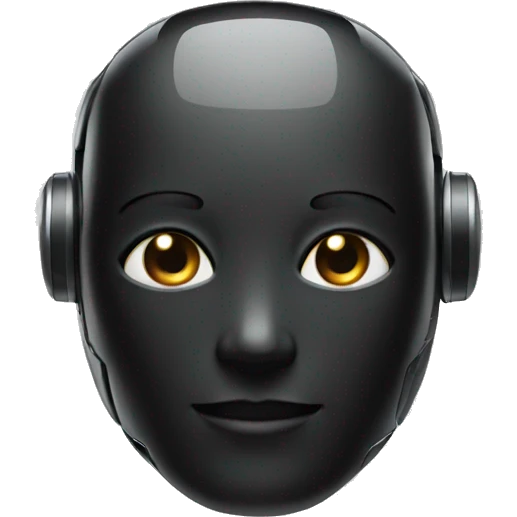 AI robot assistant in black color emoji