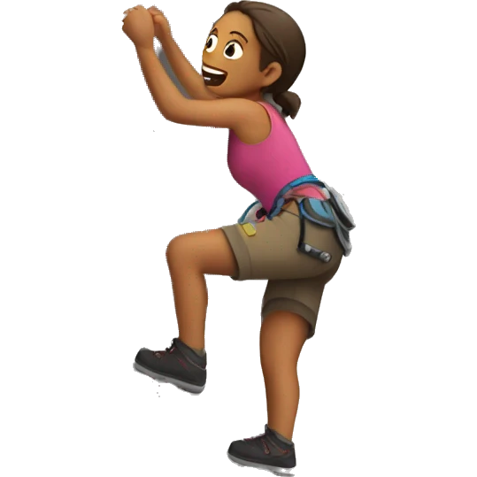 a female free soloing a cliff  emoji