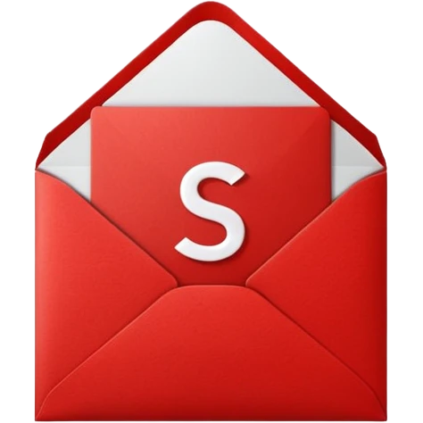 christmas red envelope letter with white "S" logo emoji