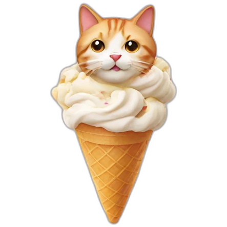 cat in an ice cream emoji