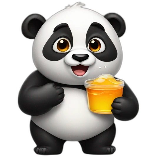 gros panda avec miel emoji