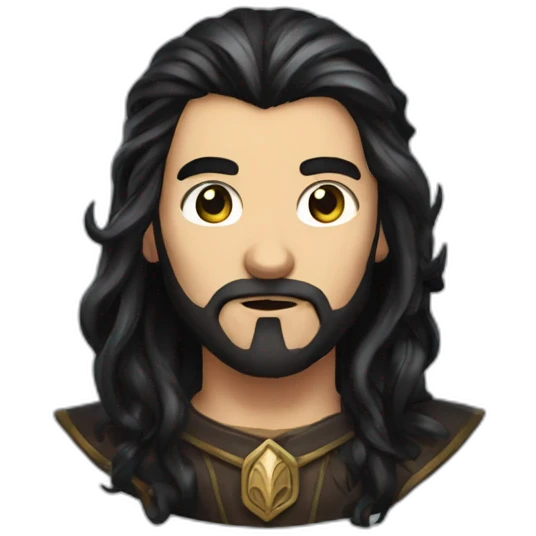 Long dark hair dungeon master emoji