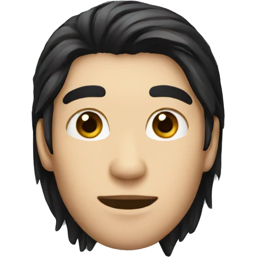 Male long black Hair emoji