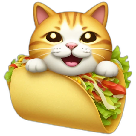 smiling fat cat in taco emoji