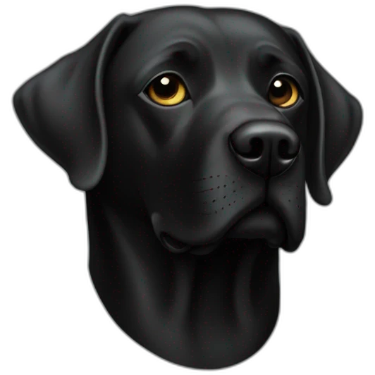 Labrador-noir-masque et Tuba emoji