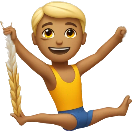 trapeze artist growing wheat emoji