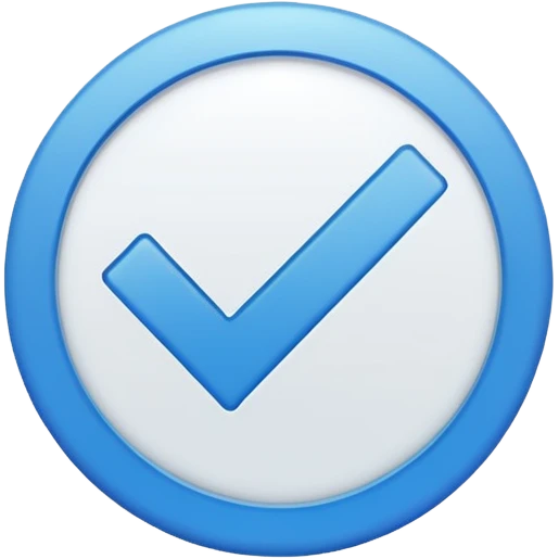 Blue circle with a check mark inside emoji