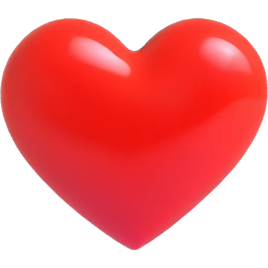 a red heart with a shine emoji