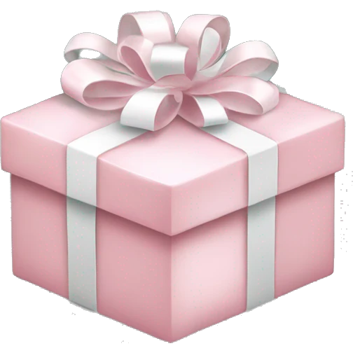Light pink Christmas gifts under a white Christmas tree  emoji