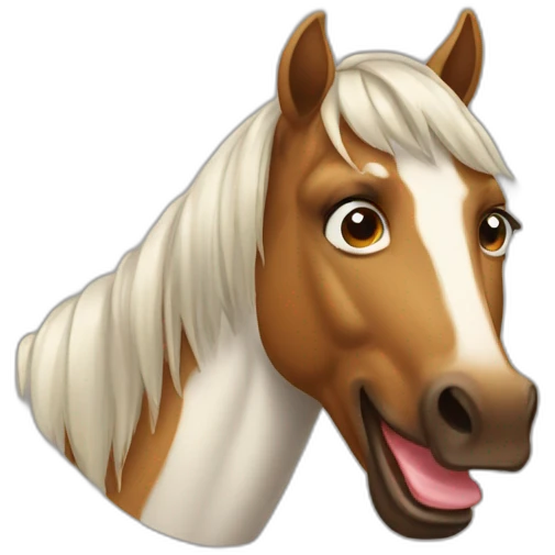 Horse with tounge out emoji