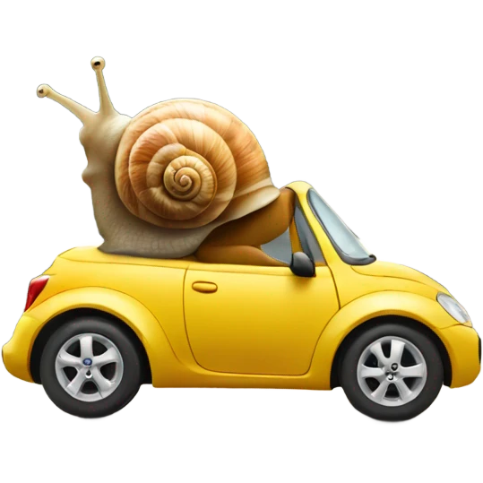 Snail driving a car emoji