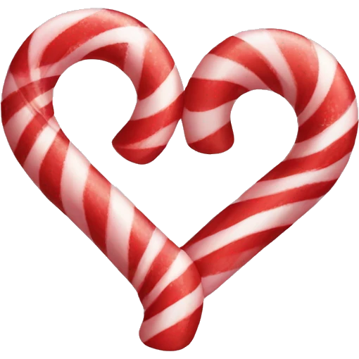 Candy cane heart shaped emoji
