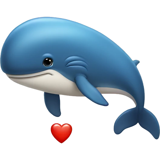 Blue whale with heart emoji