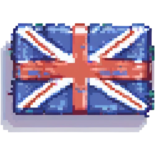 the flag of the United Kingdom, Union Jack, pixel art style emoji