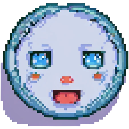 surprised face pixel art style emoji