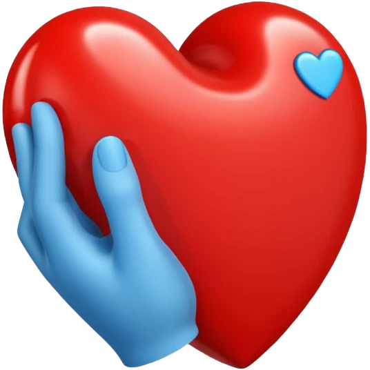 The letter I inside a hand-shaped heart. emoji
