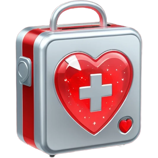 AED box with a glowing outline and sparkles emoji