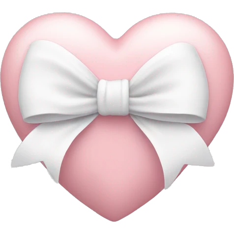 Pastel pink heart with white bow emoji
