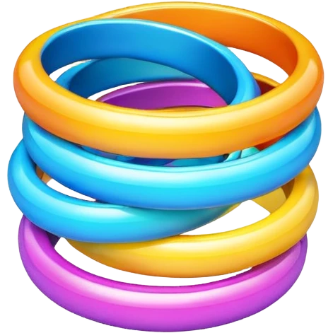 Stacking rings in bright colors emoji