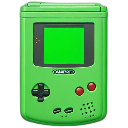 green gameboy color playing pokemon emoji